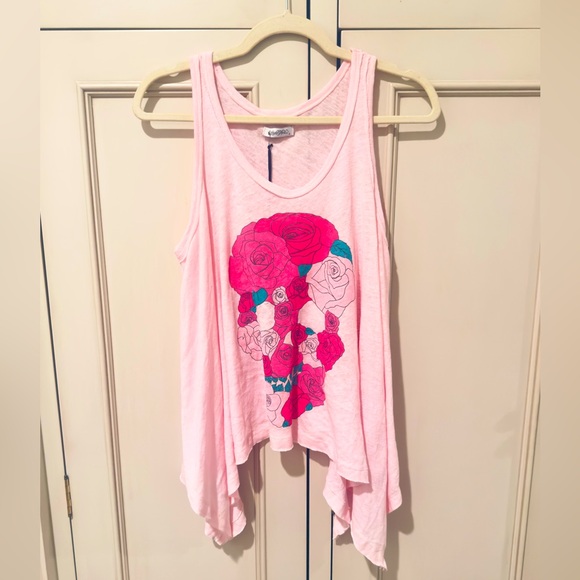 Lauren Moshi Pink Rose Skull Tank Top. Extremely Rare. Size Small. NWT.🩷🩷 - Picture 3 of 6